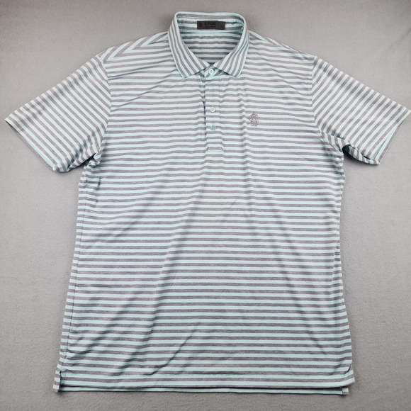 G/FORE Other - G/FORE Golf Polo Shirt Mens L Blue Striped Short Sleeve Performance Athletic
